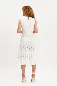 Vestido tule com fita cetim branco