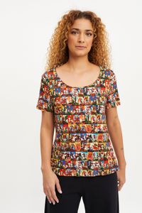Blusa básica malha estampada são jorge