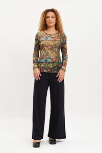 Blusa tule segunda pele manga longa jardim das delícias