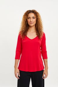 Blusa malha detalhe renda costas vermelho
