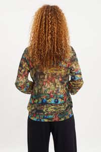 Blusa tule com pé de gola jardim das delícias