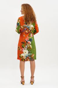 Vestido viscose com bolso floral listral preto