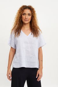 Blusa linho azul claro