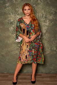 Vestido viscose saída de praia beijo de klint