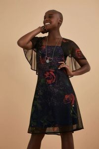 Vestido Decote Quadrado C/ Bolero Costas