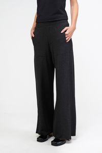 Calça pantalona moletim recorte barra