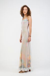 Vestido Longo Tule Com Sutacho Costas branco