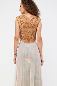 Vestido Longo Tule Com Sutacho Costas branco