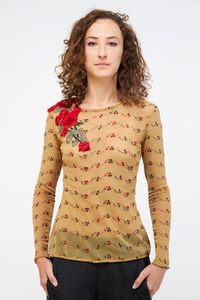 Blusa Tule Pele Bordado Aplic Rosa Relevo