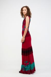 Vestido Longo Tule Com Mix De Rendas