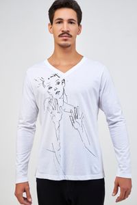 Blusa branca manga longa Mulheres Egochile Pb