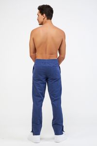 Calca azul Dupla Face Moletim Com Bolso