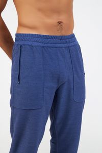 Calca azul Dupla Face Moletim Com Bolso