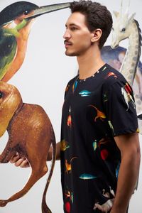 Blusa Malha Decote Redondo Estampa Animais Bosch Preto