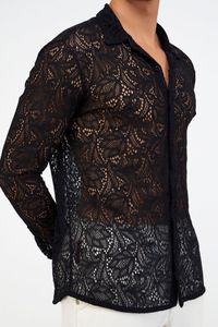 Camisa de renda preta sem forro