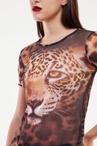 Blusa Tule Segunda Pele Manga curta Onça Real