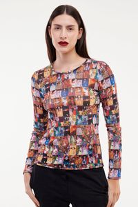 Blusa tule Segunda pele Manga Longa klimt Quadrinhos