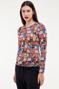 Blusa tule Segunda pele Manga Longa klimt Quadrinhos