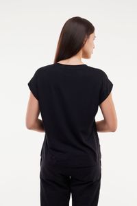 Blusa preta de Malha manga japonesa