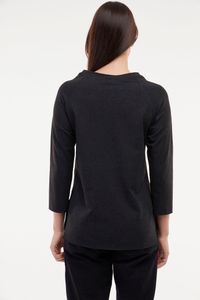 Blusa de Malha grafite Estampa Rosa