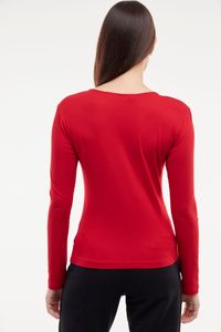 Blusa Malha Vermelha Estampa Arraia