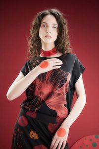 Blusa preta de Malha manga japonesa
