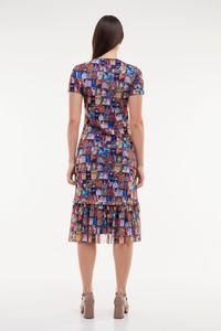 Vestido tule Barra Franzida Klimt Quadrinhos