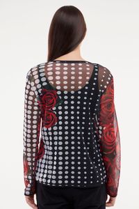 Casaquinho Tule Poa com Rosas