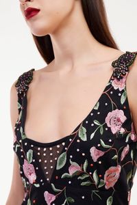 Vestido Alça Alamar tule bordado
