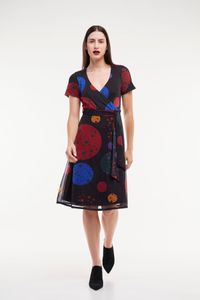 Vestido Tule Amarrar Cintura Bolas Coloridas