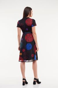 Vestido Tule Amarrar Cintura Bolas Coloridas