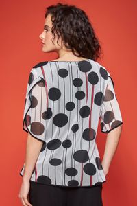 Blusa tule póa com listras manga a fio