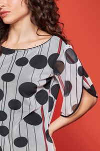 Blusa tule póa com listras manga a fio