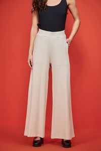 Calça moletim off white com recorte barra