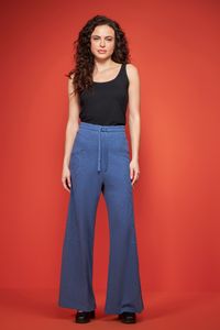 Calça de malha Azul presponto no bolso