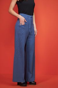 Calça de malha Azul presponto no bolso