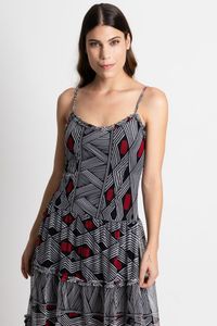 Vestido Regata Saia Franzida Tribal Indígena