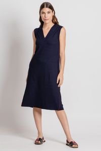Vestido Malha Presponto Lateral Azul