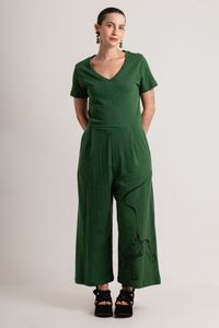 Macacão de Malha verde Silk Perna