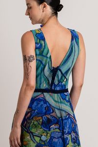 Vestido tule decote V Van Gogh Orquidea