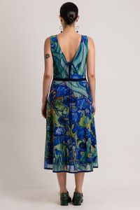 Vestido tule decote V Van Gogh Orquidea