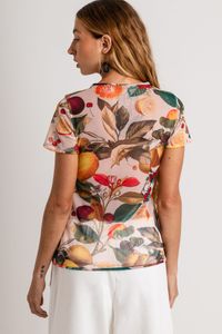 Blusa segunda pele manga curta Frutas Cítricas