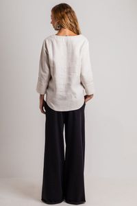 Blusa de Linho Cru Franzido