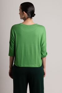 Blusa de Malha Verde Bola com Risco