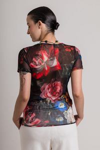 Blusa segunda pele manga curta Rosa Chitão