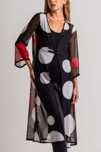 Kimono Longo Oval Invertido P&B