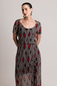 Vestido longo em tule Tribal Indígena