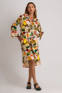 Vestido curto Chemise Frutas Cítricas