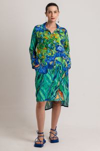 Vestido curto Chemise Van Gogh Orquídea