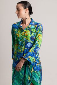 Vestido curto Chemise Van Gogh Orquídea